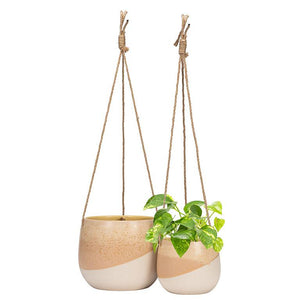 Neutral Abstract Hanging Planter
