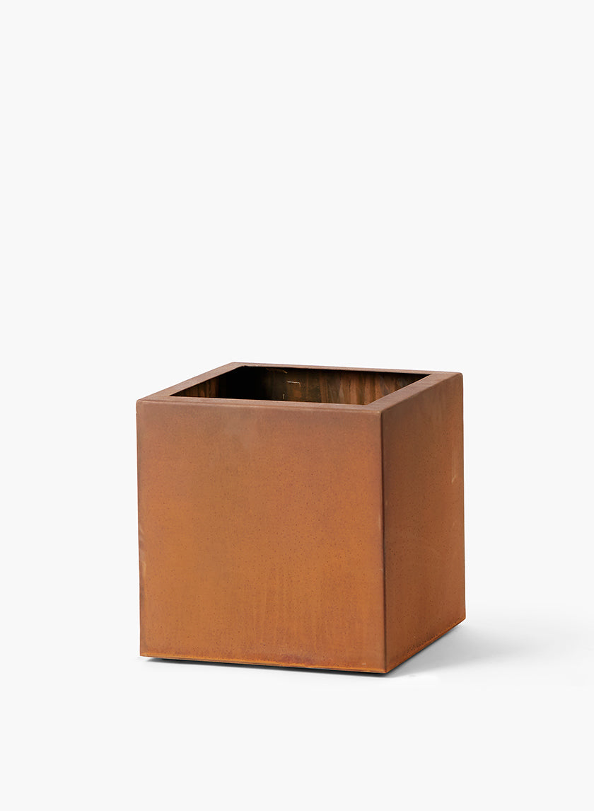 corten steel planter pots Corten Steel Cube Planter – Pondside Nursery