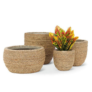 Low Seagrass Covered Planter