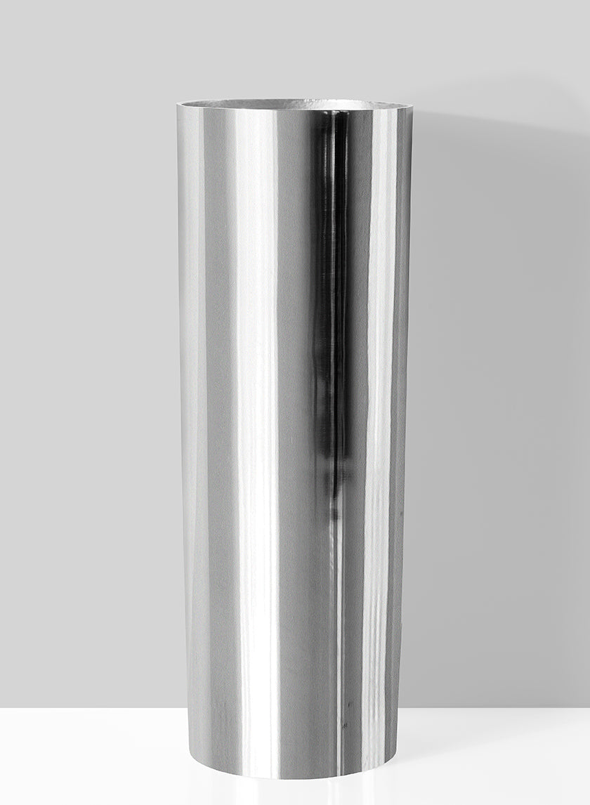 Polished Aluminum Cylinder Vase