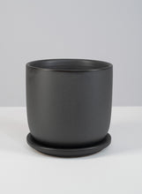 Load image into Gallery viewer, Matte Black Aeon Ceramic Pot &amp; Saucer
