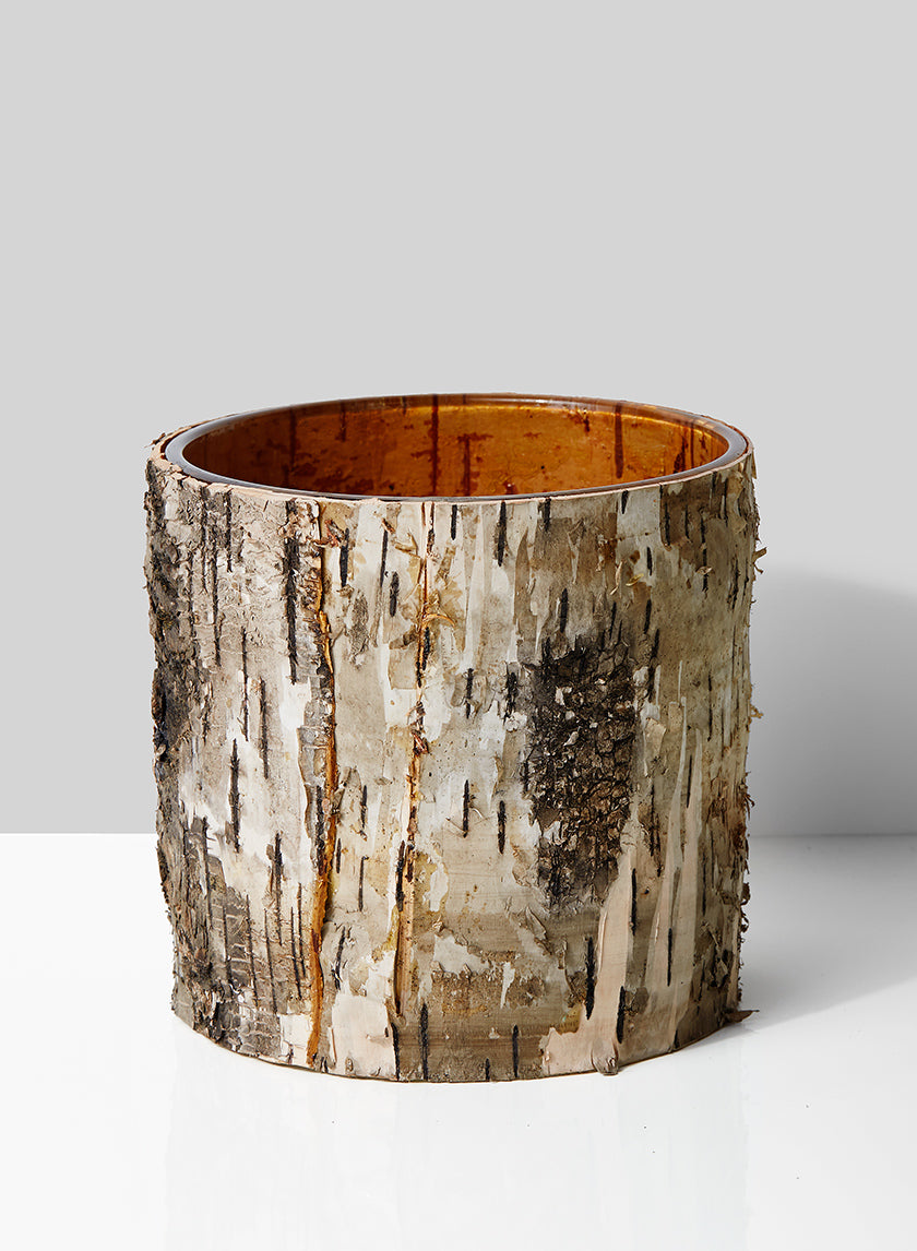 Birch Bark Glass Vase