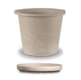 Top Hat Clay Pot w/Saucer - 9.75in Granite Marble